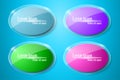 Oval  text banner on glass icons for web. Color speech bubble vector set. Business infographics Royalty Free Stock Photo